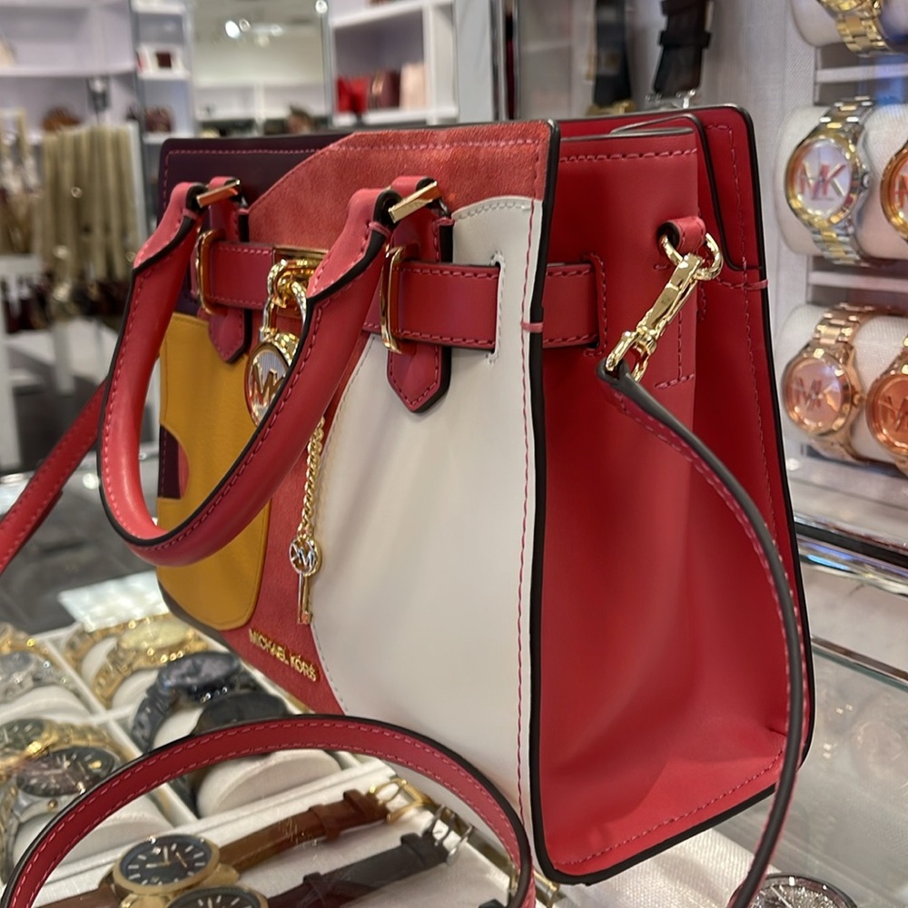 MICHAEL KORS Hamilton Small Two-Tone Satchel
COLOR LIGHT BERRY SHERBET MULTI
NWT - Picture 7 of 16